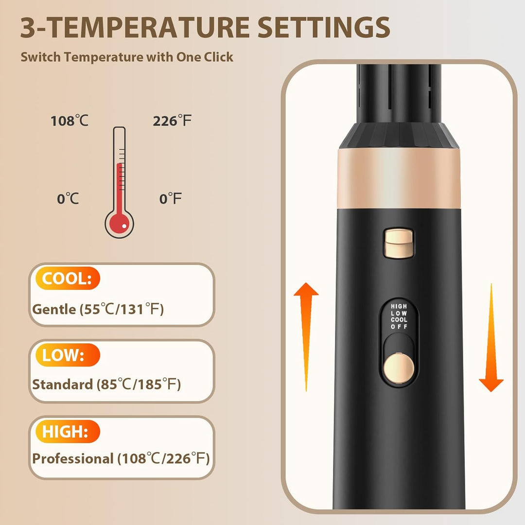 Sendowtek Haarstyler 6 in 1, Airstyler Set 950W Multi Haarstyling Geräte mit 3 Temp Lockenstab Warml