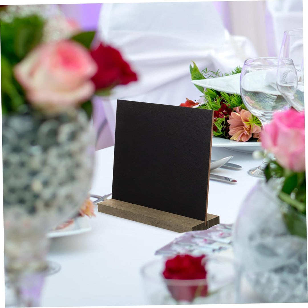 NUOBESTY 10 Stücke Mini Holz Tafel Tisch Kreidetafel Kleine Memotafel Dekotafel Tischtafel als Tisch