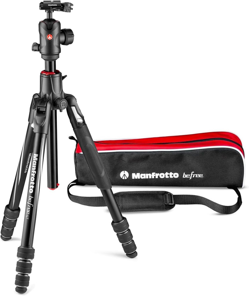 Manfrotto Befree GT XPRO Aluminium Kamerastativ,496 Kugelkopf, Twist Lock-System, 90-Grad, 200PL-PRO