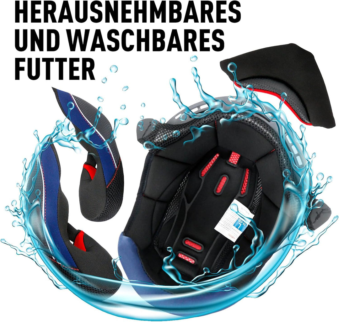 Helm Motorrad, Motorradhelm Zertifiziert nach ECE 22.06, Klapphelm Motorrad Herren, Schwarzer und Gr