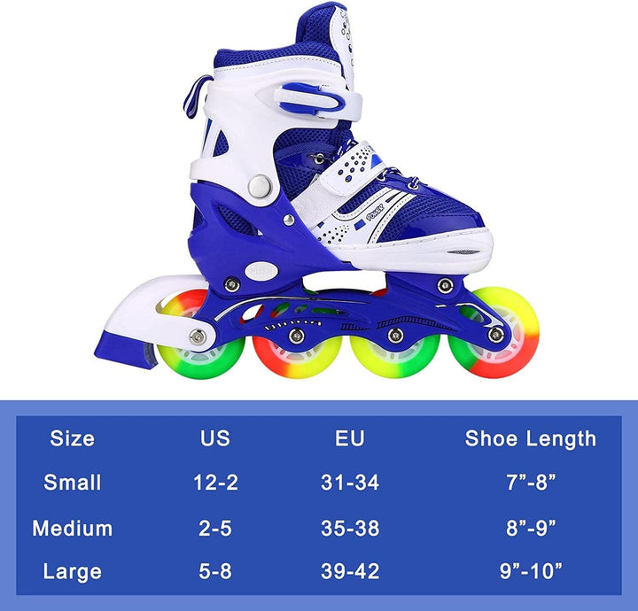 JIFAR Inliner Für Kinder Verstellbare Inline Skates mit Beleuchteten Rädern Rollschuhe Outdoor Schuh