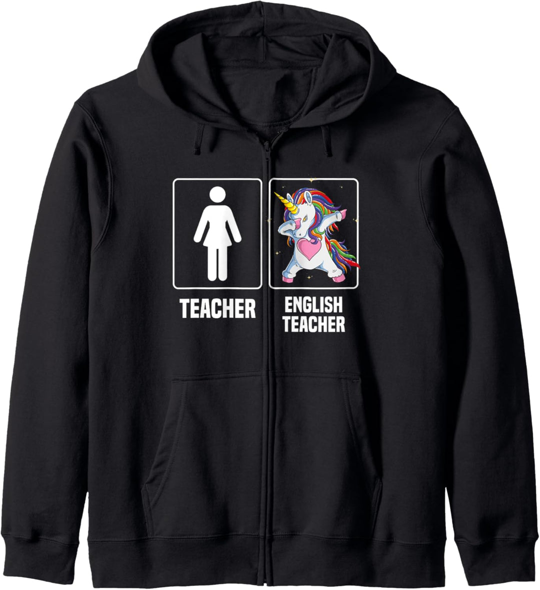 Lustiges Englisch-Lehrer, magisches Tupfen, Einhorn, Geschenk Kapuzenjacke