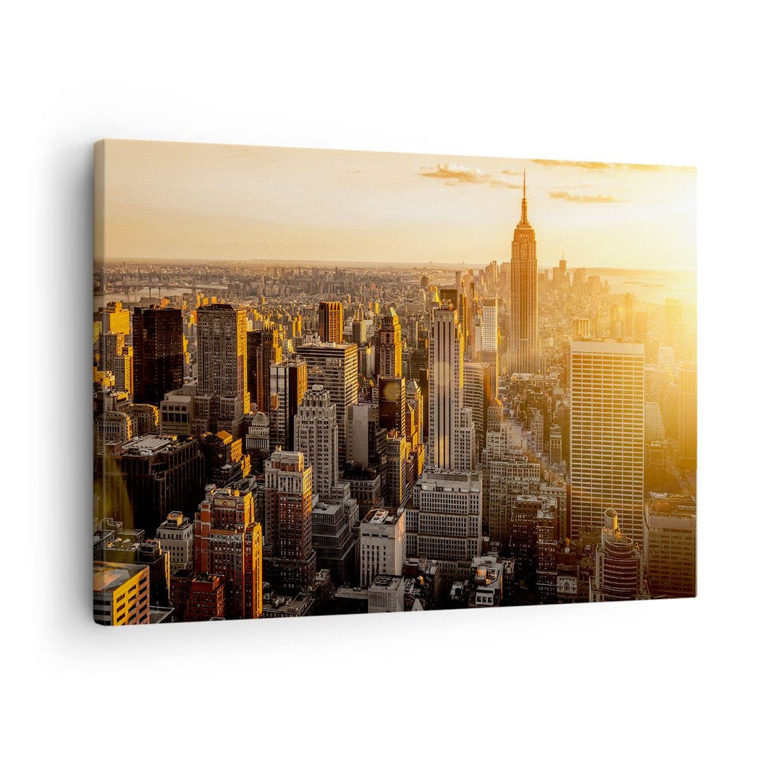Bilder auf Leinwand New York Wolkenkratzer Manhattan Leinwandbild 70x50cm Wandbilder Dekoration Wohn
