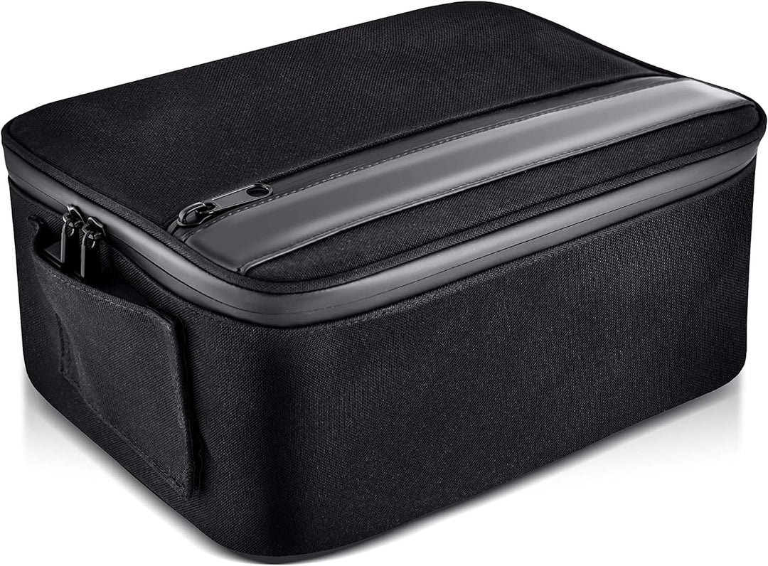 MYSTE BOX Geruchssichere Tasche mit Schloss, Karbonfutter, geruchsdicht, für die Reise, Schwarz, gro