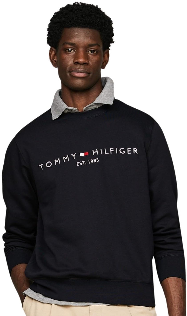 Tommy Hilfiger Herren Sweatshirt Tommy Logo ohne Kapuze XS Blau (Desert Sky), XS Blau (Desert Sky)