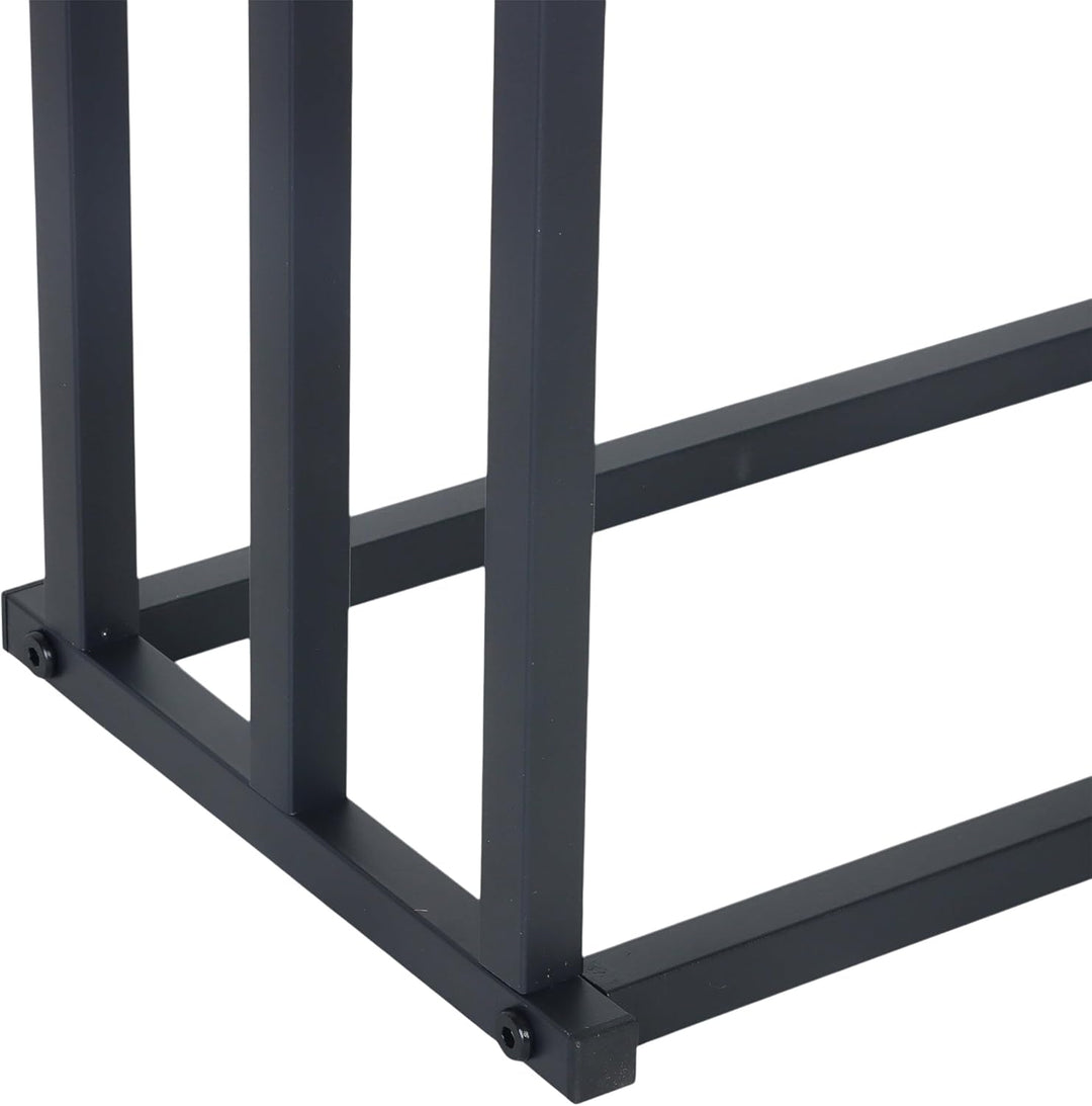 Relaxdays Handtuchständer, HBT: 86 x 44 x 21 cm, Metall, 3 Stangen in Holzoptik, stehender Handtuchh