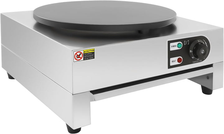 Elektrischer Crêpes Maker, 3kW Leistung, Durchmesser 40 cm, Einstellbare Temperatur 50-300 °C, Crêpe