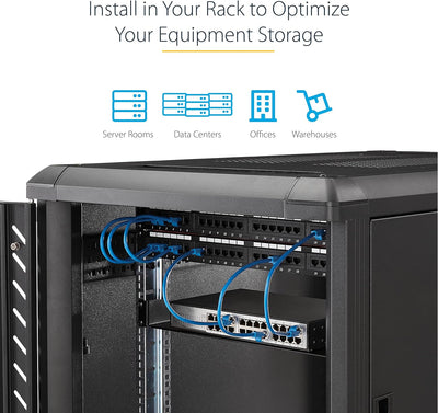 StarTech.com 2HE 19 Zoll Fachboden für Netzwerkschrank - Freitragendes Serverschrank boden/rack abla