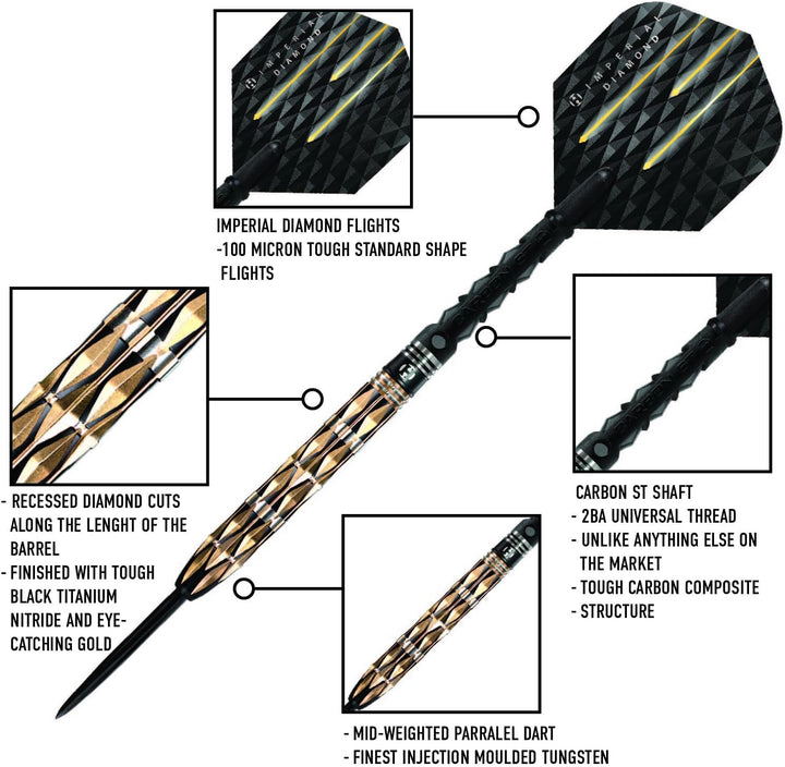 Harrows Imperial Diamond 90% Tungsten Steel Tip Darts 23 Gramm, 23 Gramm