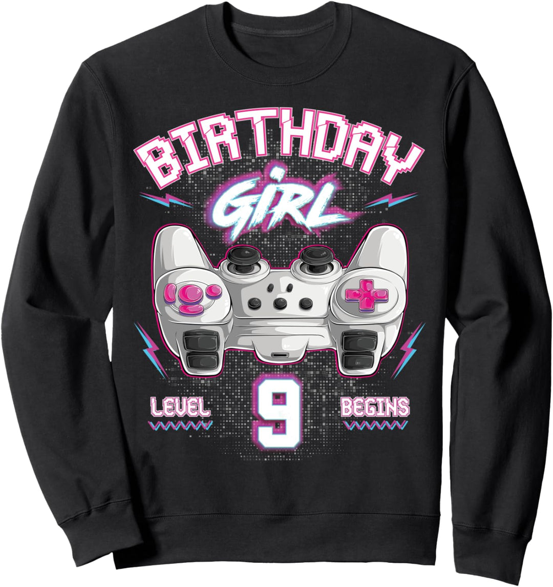 9. Geburtstag Mädchen Gamer 9 Jahre Video Spiele Girl Sweatshirt