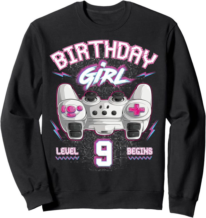 9. Geburtstag Mädchen Gamer 9 Jahre Video Spiele Girl Sweatshirt