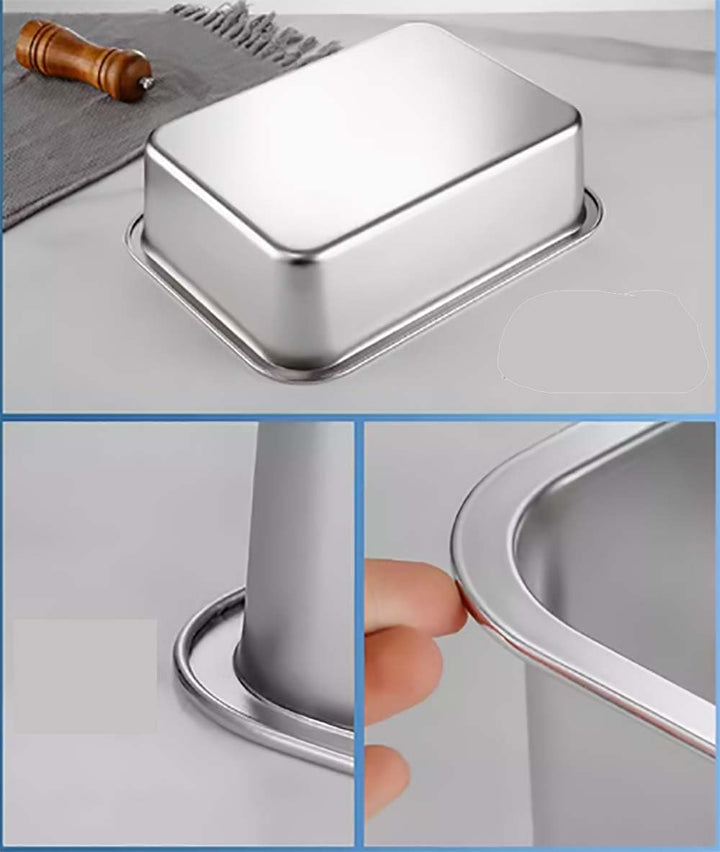 Edelstahlpfannen mit Deckel, Dampftischpfanne, Edelstahl-Behälter-Set, stapelbare Metalldampfgarpfan