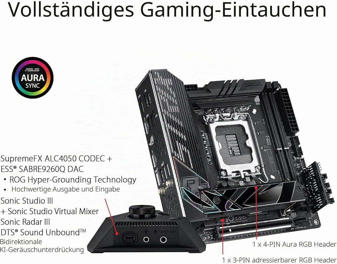 ASUS ROG Strix Z790-I Gaming WIFI Mainboard Sockel Intel LGA1700 (mini-ITX, DDR5 Speicher, 2x M.2, P