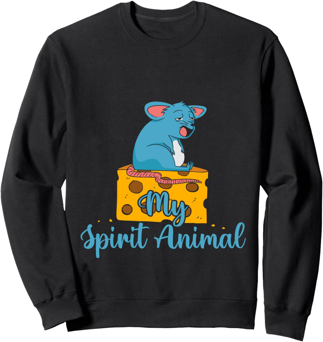Mein Seelentier Niedliche Maus Süsse Ratte Käse Nagetier Sweatshirt