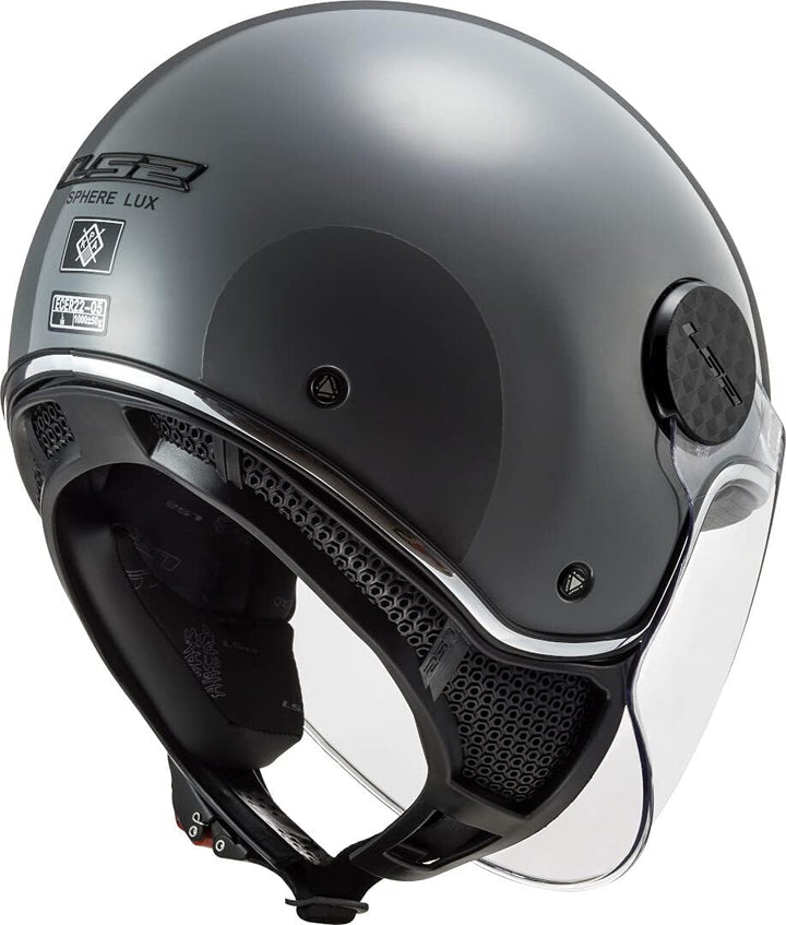 LS2 Jethelm LS2 Sphere Lux Nardo grau | Klares Visier | | Microlock-Verschluss | Polycarbonat | geei