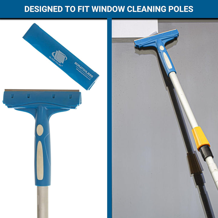 GLASS POLISH 150mm SCRATCHLESS Schaber mit doppelseitiger Edelstahlklinge, professioneller Glasschab