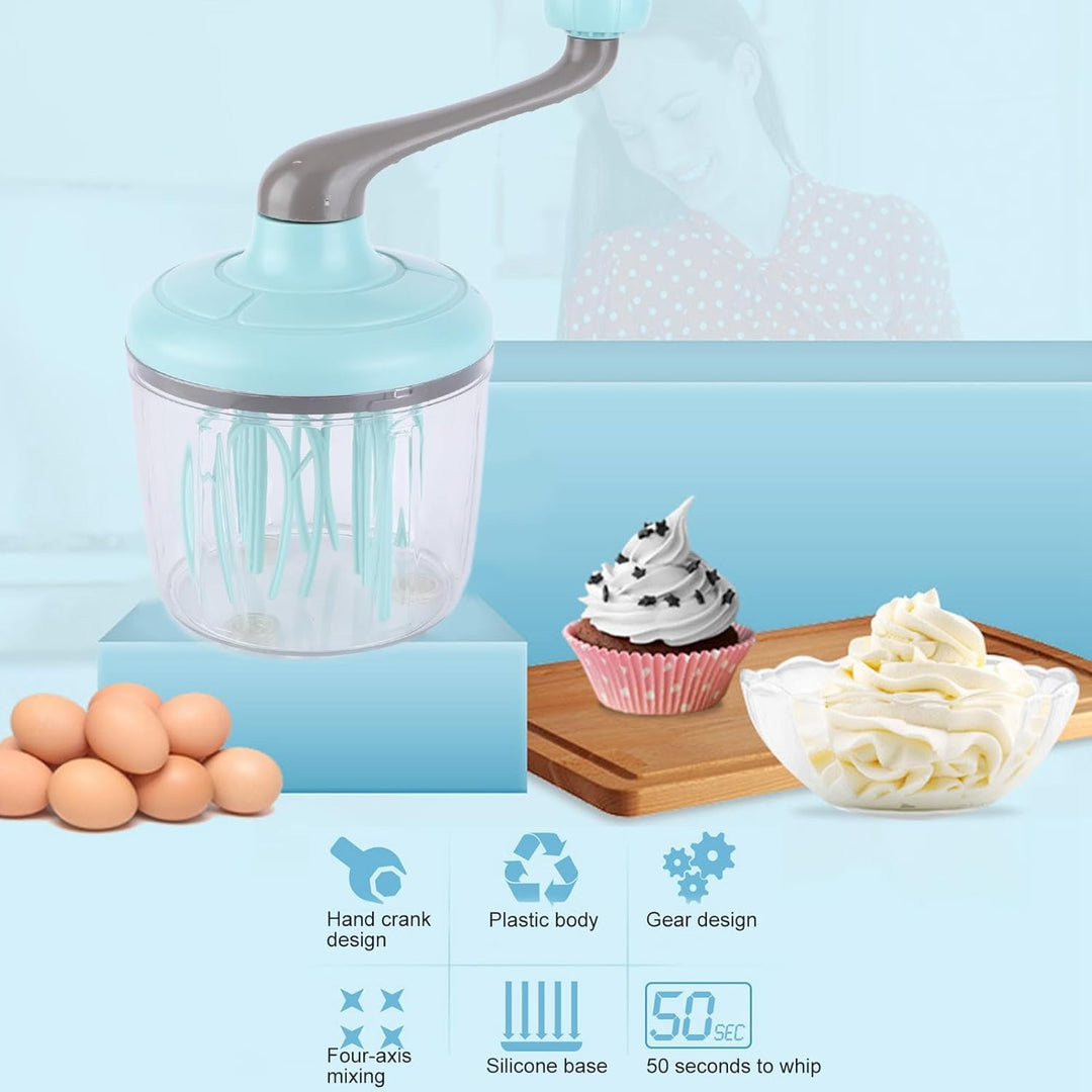 Handgekurbelter Sahnemixer, Manueller Schneebesen, Backen, Mischwerkzeuge, Küchenzubehör, 1100 Ml, A