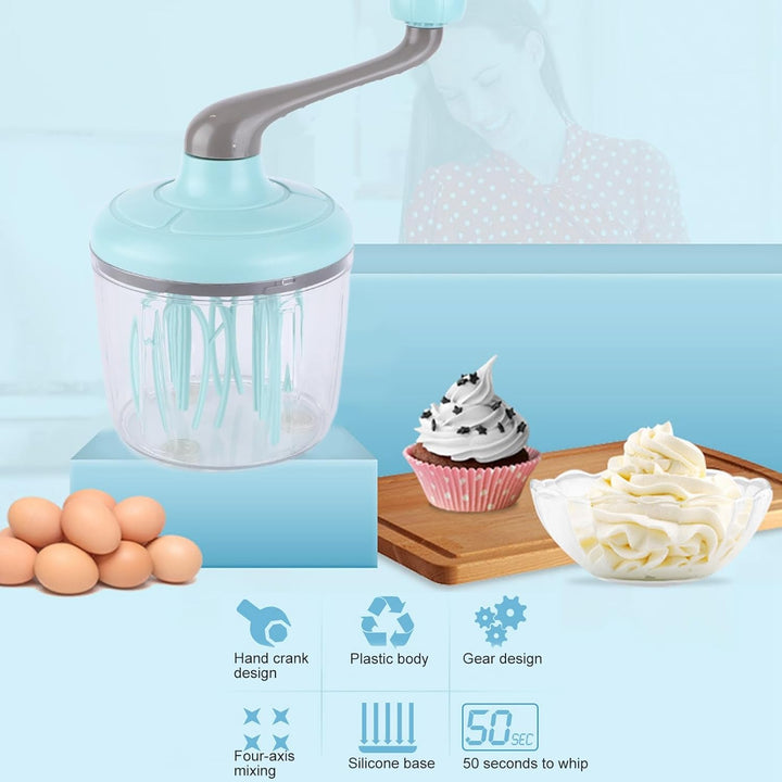 Handgekurbelter Sahnemixer, Manueller Schneebesen, Backen, Mischwerkzeuge, Küchenzubehör, 1100 Ml, A