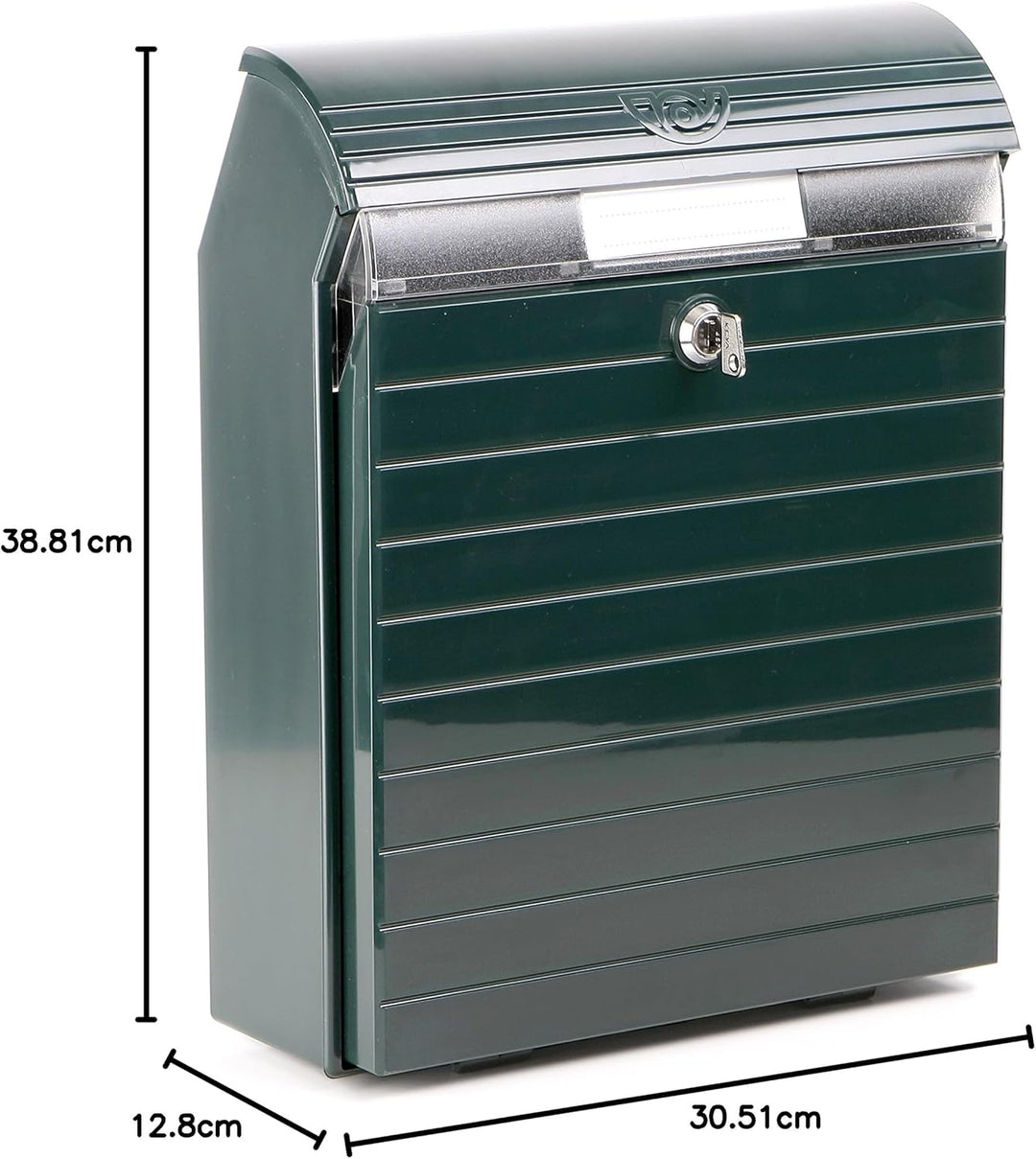 TATAY Aussenbriefkasten, grosse Ausführung, in Grün, sehr solide, wasserdicht, mit optimalem Platz f