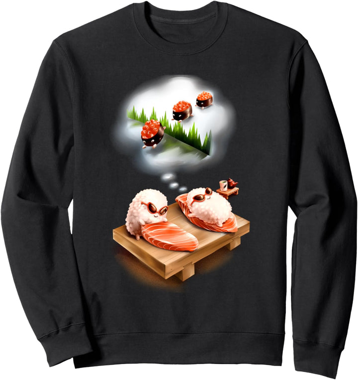 Feiertag Salmon Sushi Sonnenbaden und Traum Ikura Schafe Sweatshirt