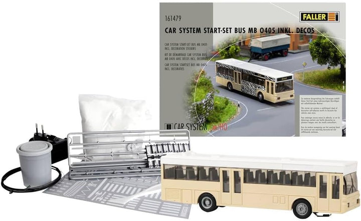 Faller 161479 Car System Start-Set Bus MB O405 inkl. Decos, Mehrfarbig