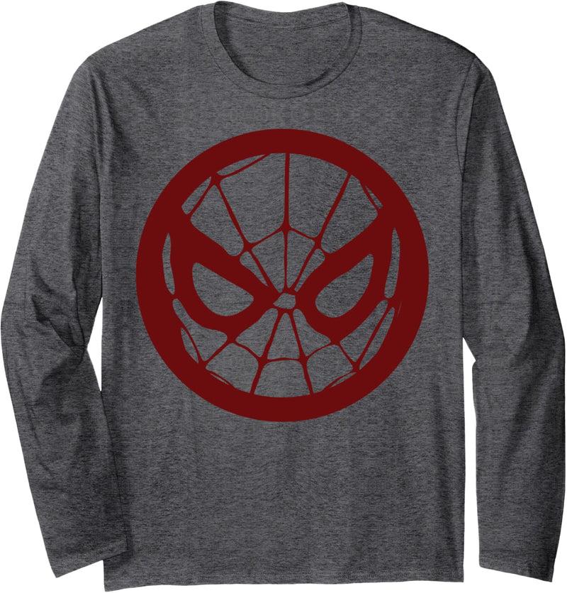 Marvel Spider-Man Face Logo Red Tonal Langarmshirt