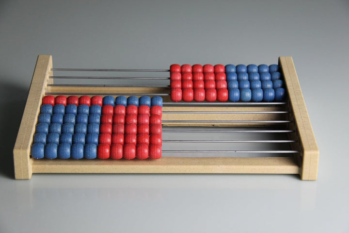 WISSNER® aktiv Lernen - 100 er Rechenrahmen, ab 3 bis 99 Jahre, rot/blau - RE-Wood® (Packung mit 2)
