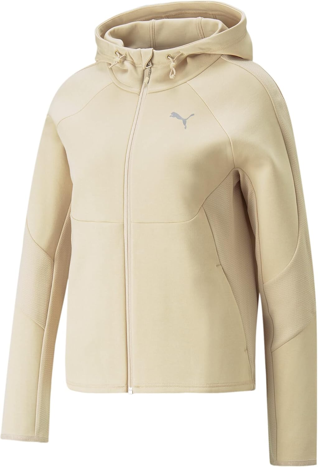 PUMA Damen evoStripe Hoodie mit durchgehendem Reissverschluss XSGranola Beige