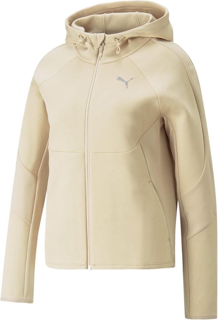 PUMA Damen evoStripe Hoodie mit durchgehendem Reissverschluss XSGranola Beige
