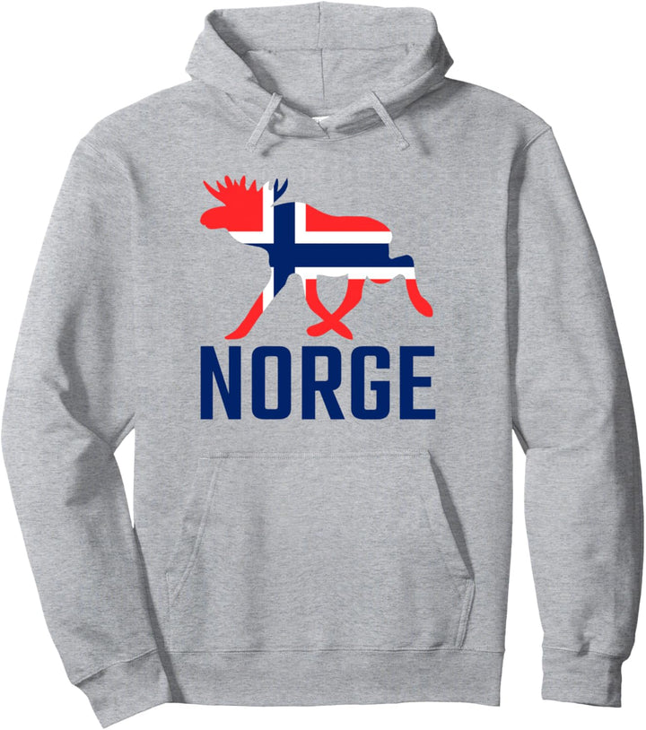 NORGE Elch mit Norwegen Flagge Pullover Hoodie