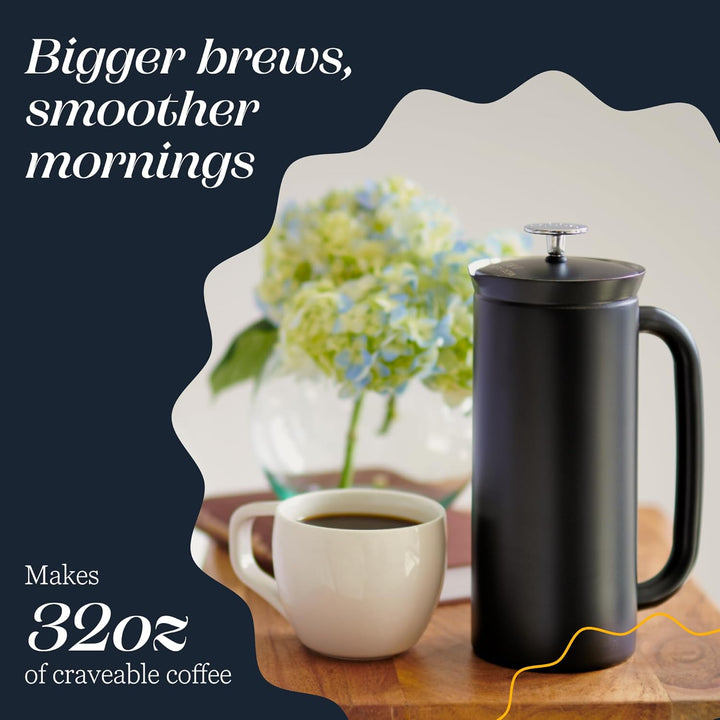 ESPRO P7 French Press Kaffeebereiter – Doppelwandig isoliert aus Edelstahl mit Mikrofilter, 950 ml,