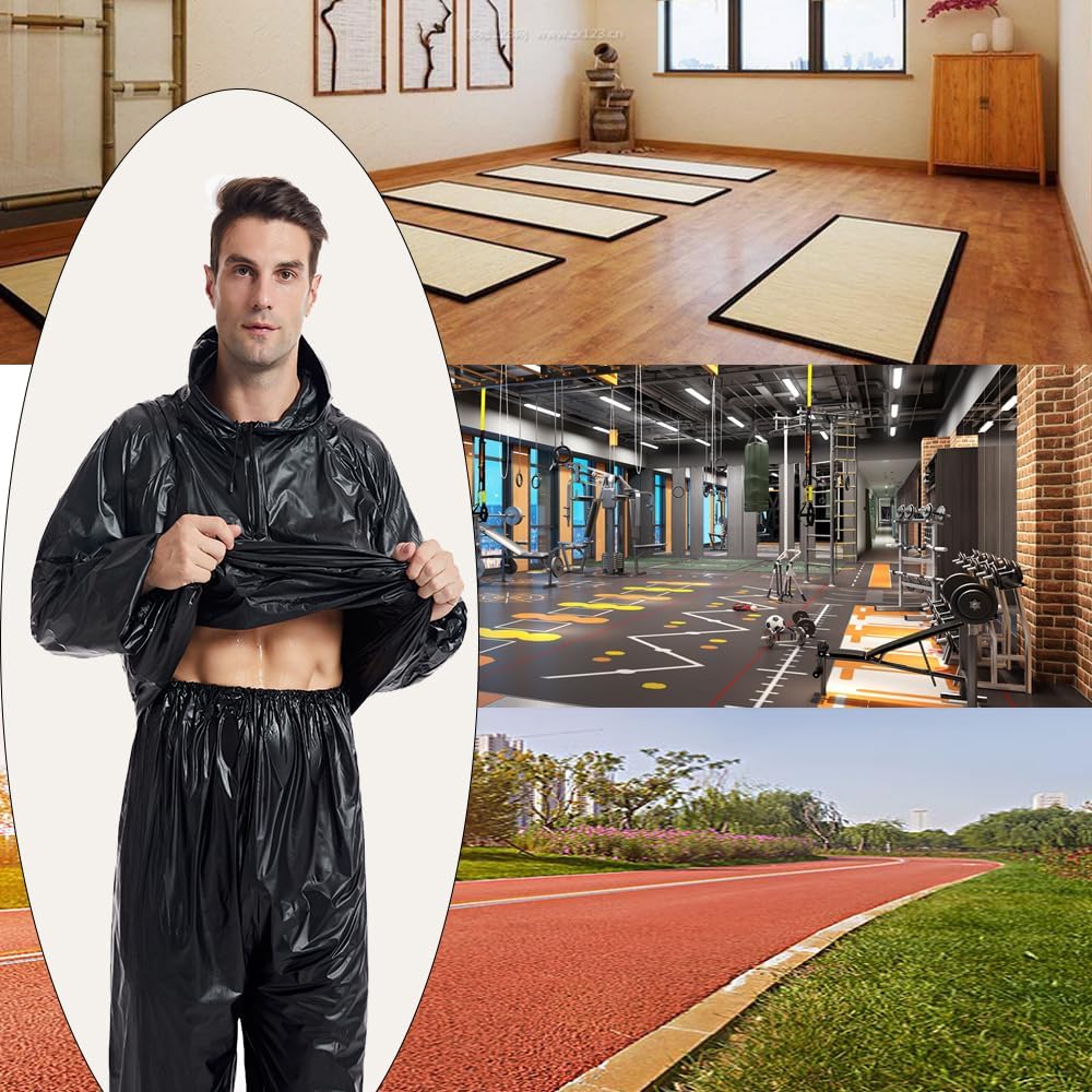 DawnBreak Sauna Sweat Suit for Women/Men with Hoodie Zipper Weight Loss Fitness Exercise Gym Workout