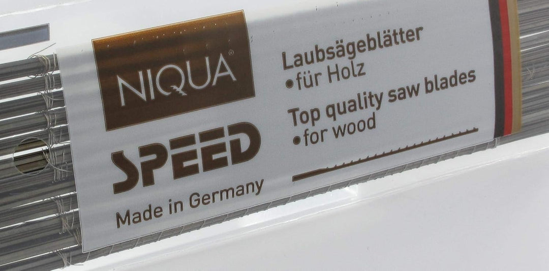 Laubsägeblätter NIQUA SPEED Holzlaubsägeblätter Nr: 9-1 Gros (144 Stück) - 0,46 x 1,35 x 130 mm - Sä
