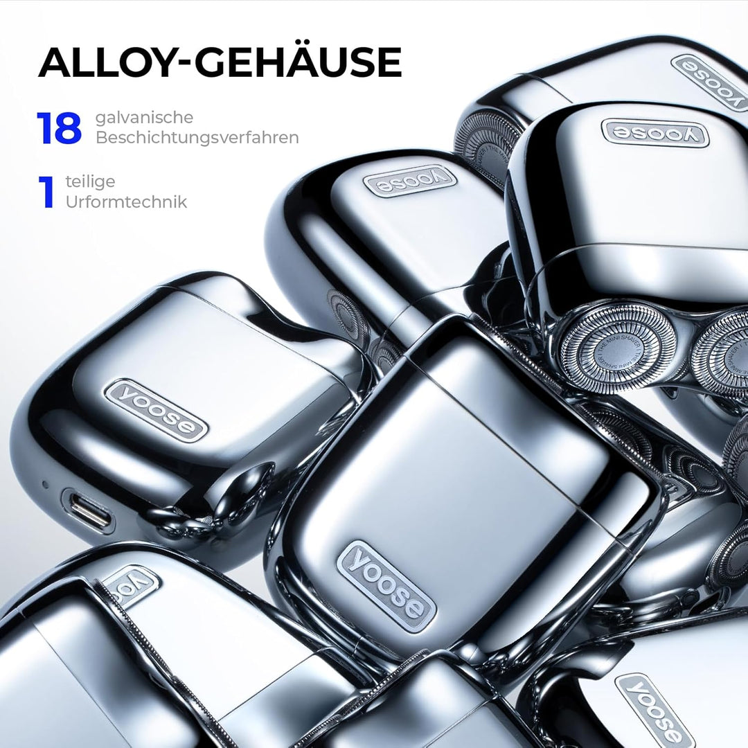 yoose Rasierer Herren Elektrisch, Tragbarer Rasierer Herren (Nass/Trocken), IPX7 wasserdicht mit USB