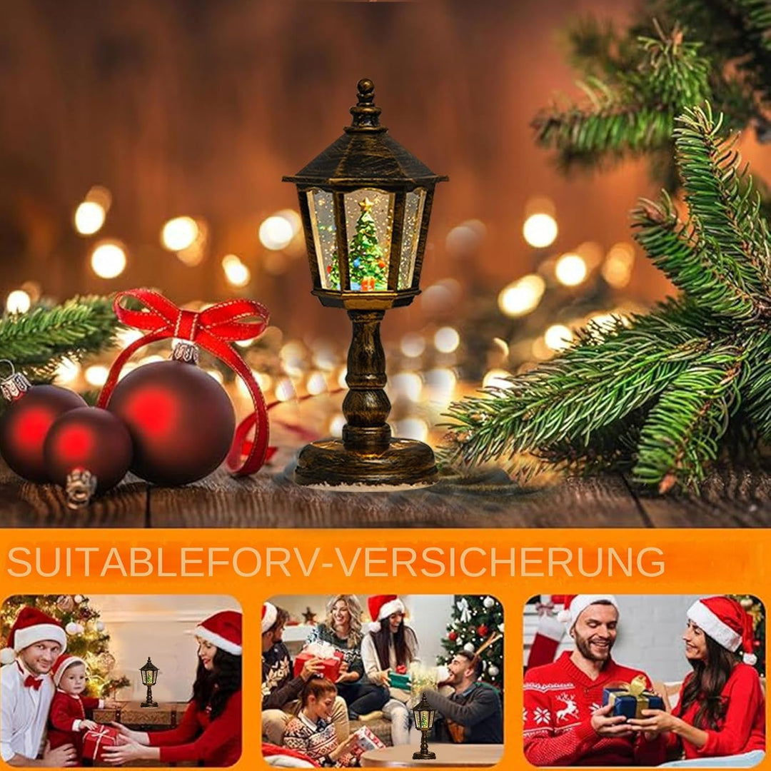 Schneekugel Weihnachtsbeleuchtung, Retro Schneekugel Lampe, Glitzer Weihnachtslaterne Deko Für Tisch