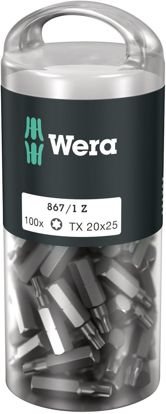 Wera 05072448001 867/1 Z TORX® DIY Bits, TX 20 x 25 mm, 100-teilig, TX 20 x 25 mm