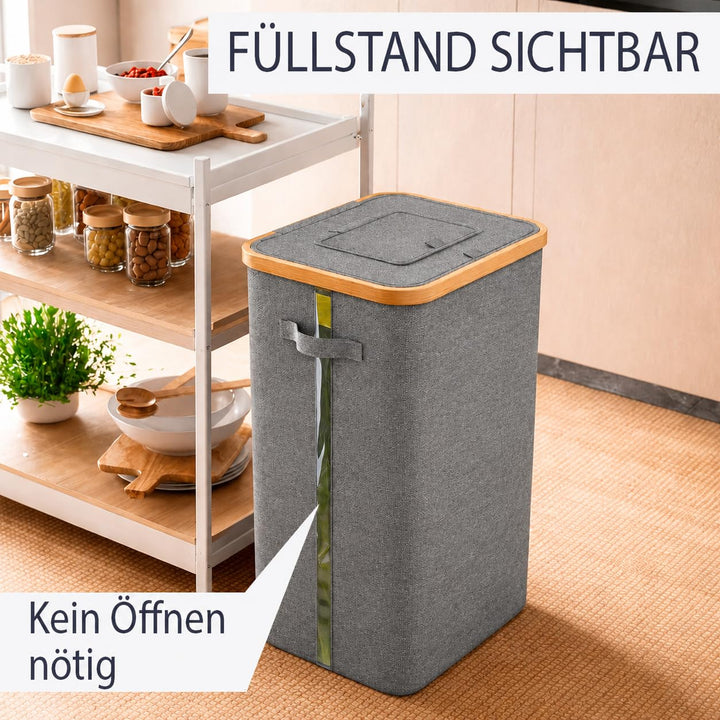 Gelber Sack Ständer Stabil mit Deckel – Müllständer &amp; Müllsackständer 70-120L, Gelber Sack Halter, M