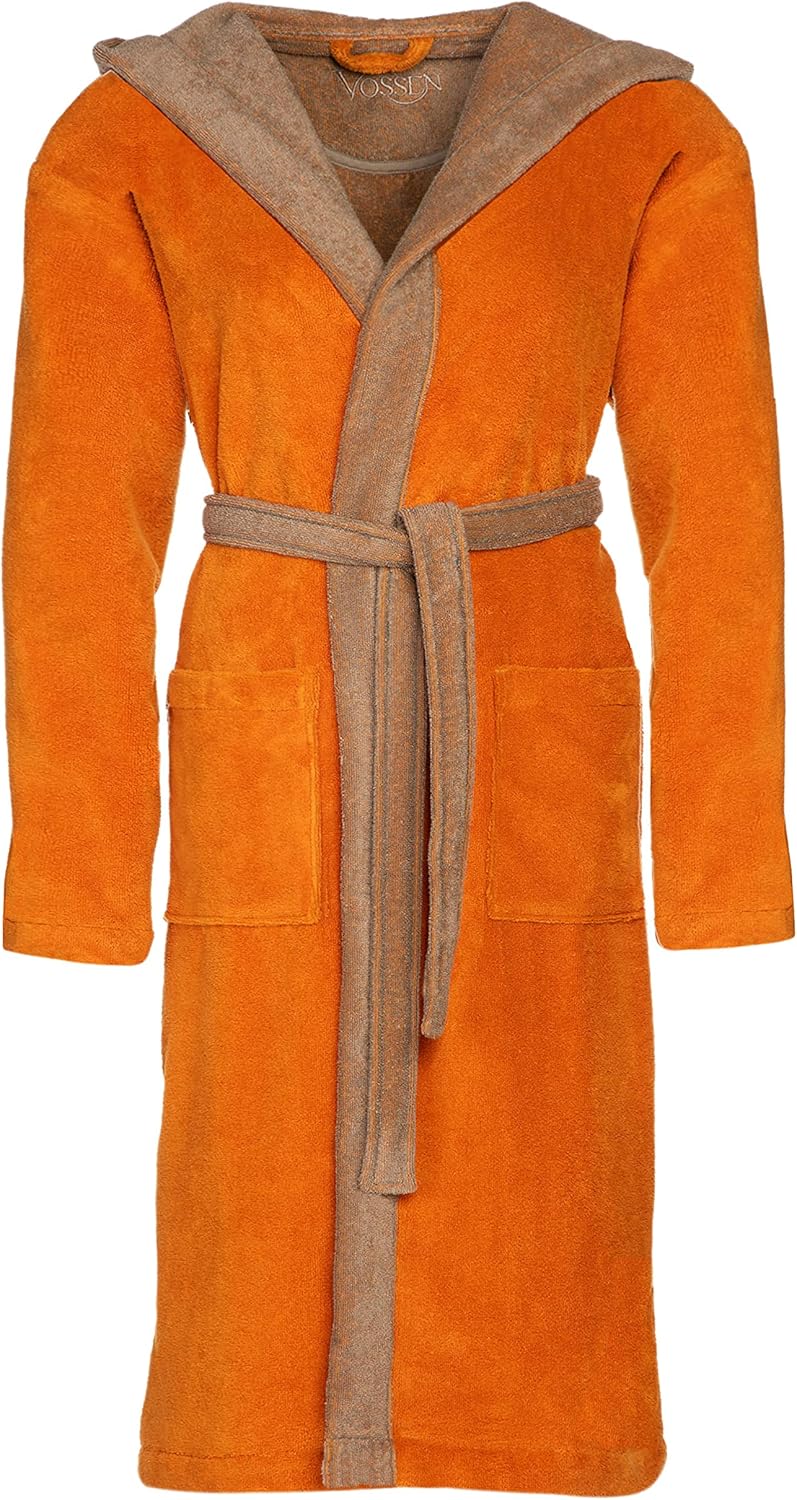 Vossen Damen & Herren Bademantel Poppy XS Orange, XS Orange