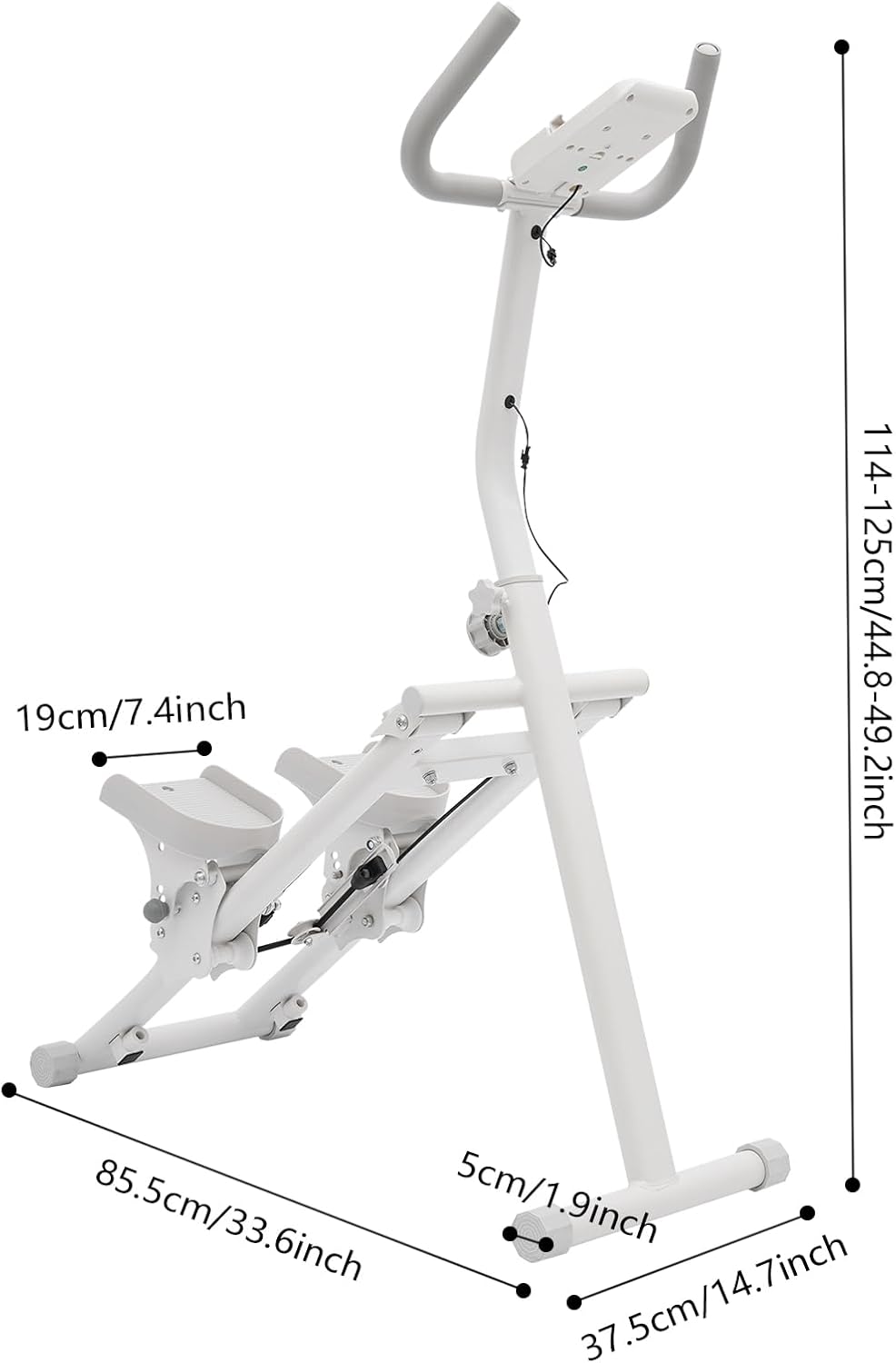 Treppensteiger Fitnessgerät Klappbar Treppenstepper mit 3 Widerstandsstufen, LCD Display, Handyhalte