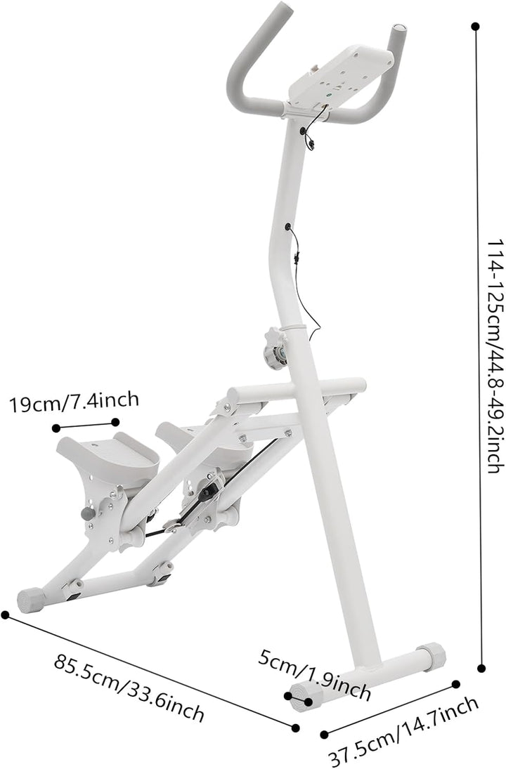 Treppensteiger Fitnessgerät Klappbar Treppenstepper mit 3 Widerstandsstufen, LCD Display, Handyhalte