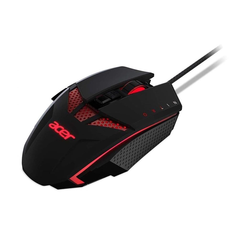 Acer Nitro Gaming Maus (4.000 DPI, anpassbar mit sechs Stufen und acht Tasten inkl. Burst Fire) rot/