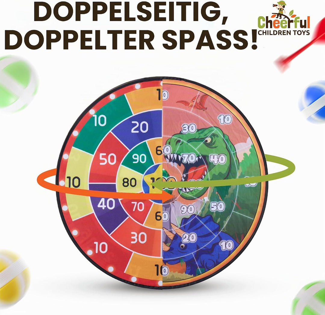 Cheerful Children Toys Jumbo Kids Dartscheibe XL oder XXL, grosse Klett-Dartscheibe mit wendbaren De