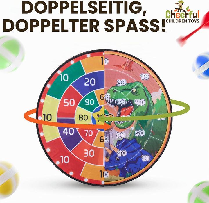 Cheerful Children Toys Jumbo Kids Dartscheibe XL oder XXL, grosse Klett-Dartscheibe mit wendbaren De