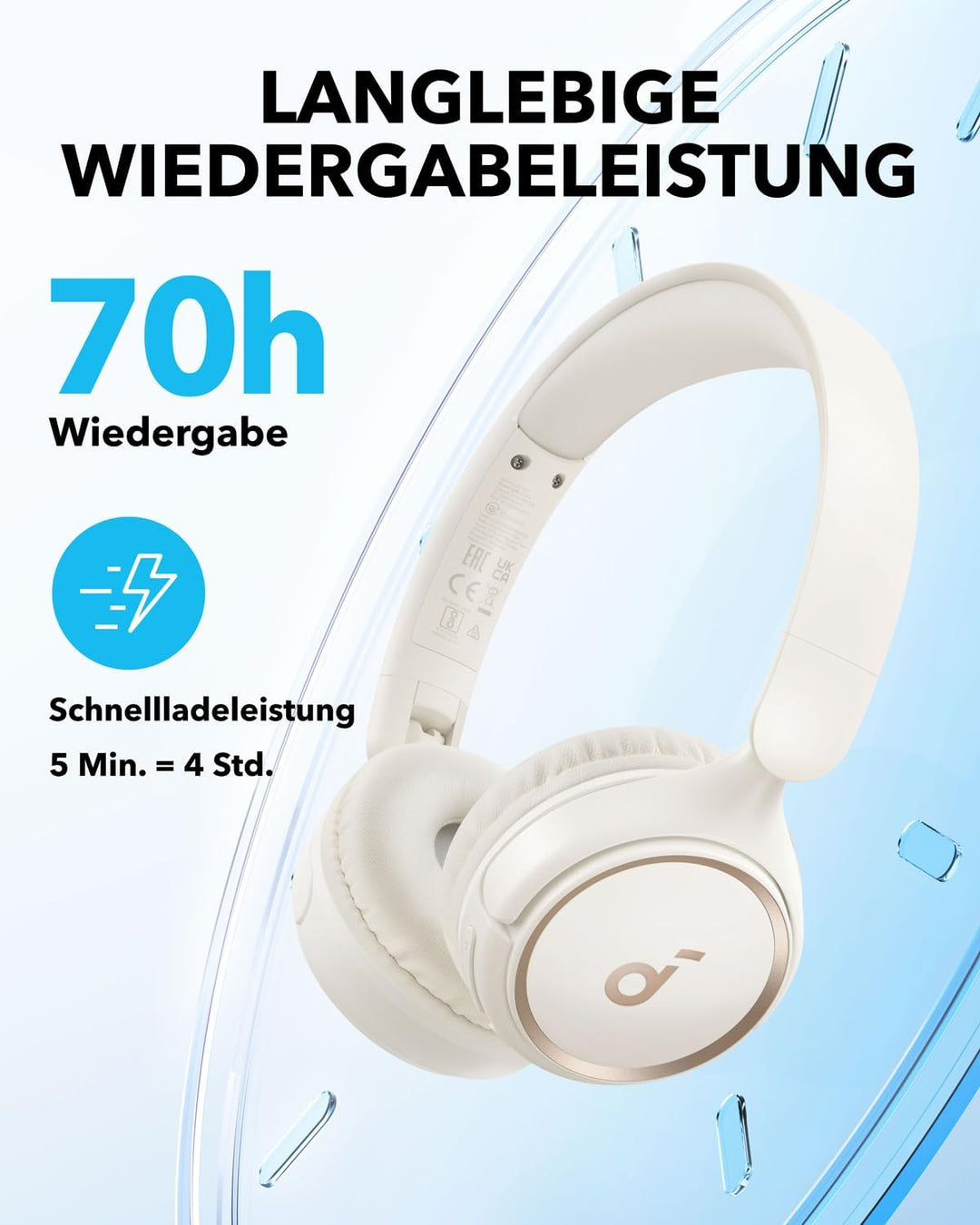 soundcore H30i Kabellose On-Ear Kopfhörer, Faltbares Design, Purer Bass, 70h Wiedergabe, Bluetooth 5