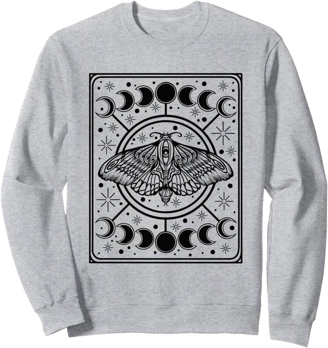 Tarotkarte Witchy Goth Moth Mondphasen Sweatshirt