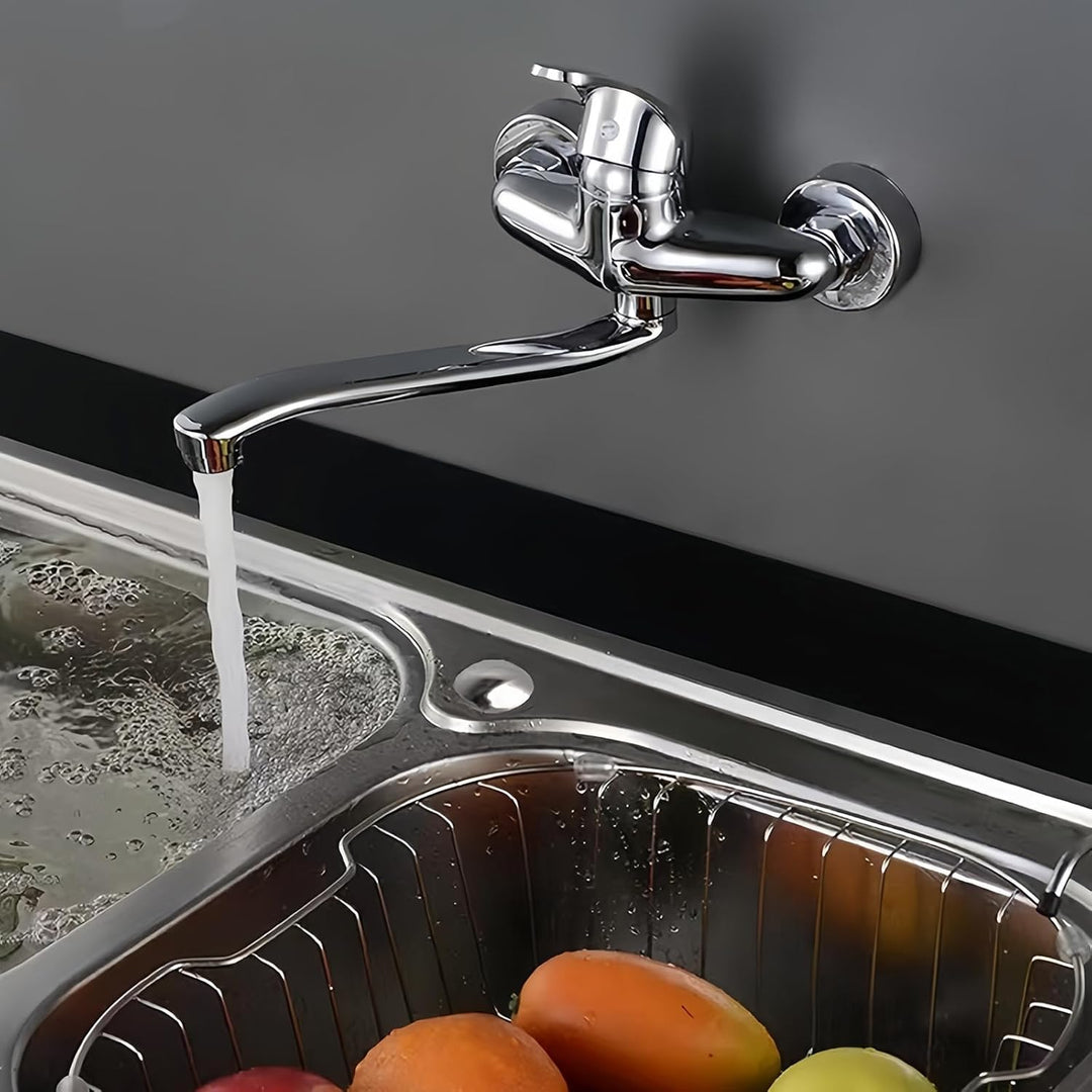 Wasserhahn Wandmontage, Küchenarmatur Wandmontage, 360° Drehbar Wasserhahn Küche Wandarmatur, Spülti