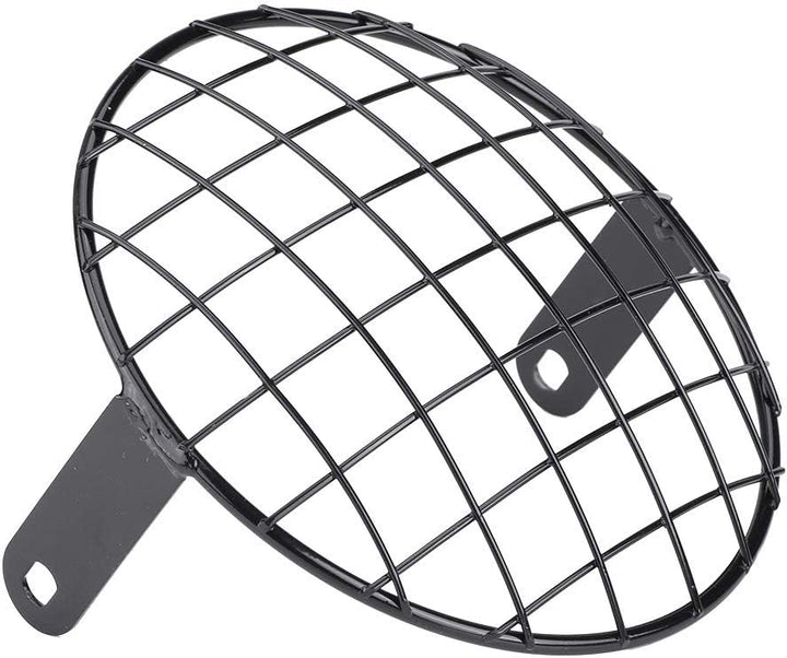 Headerbs Motorrad 8" Scheinwerfer Mesh Grill Side Mount Universal Abdeckmaske(Schwarz), Schwarz