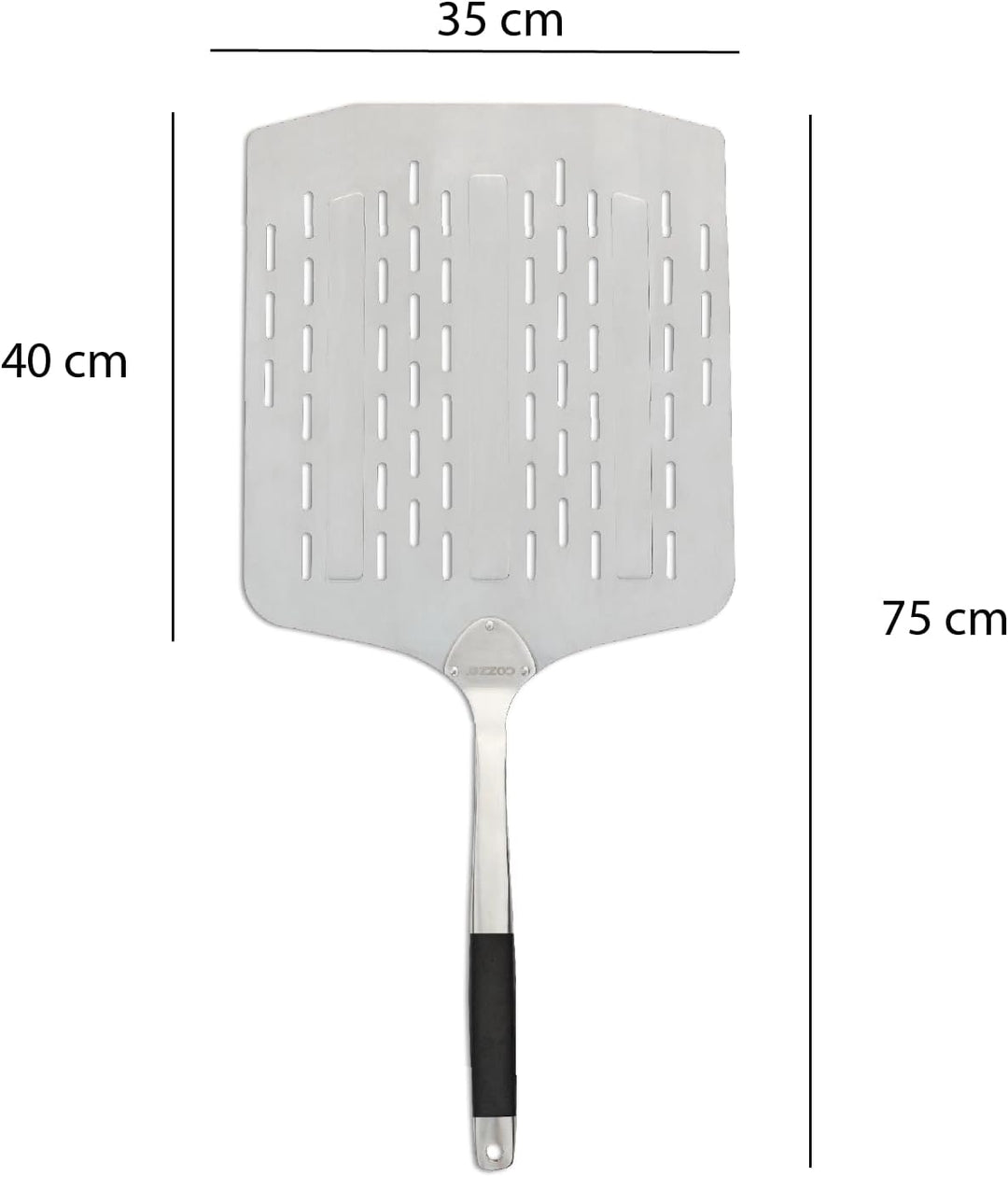 cozze® Leichter Pizzaspachtel mit Löchern – Müheloses Servieren und Geniessen Perfekter Pizzen, 75 x