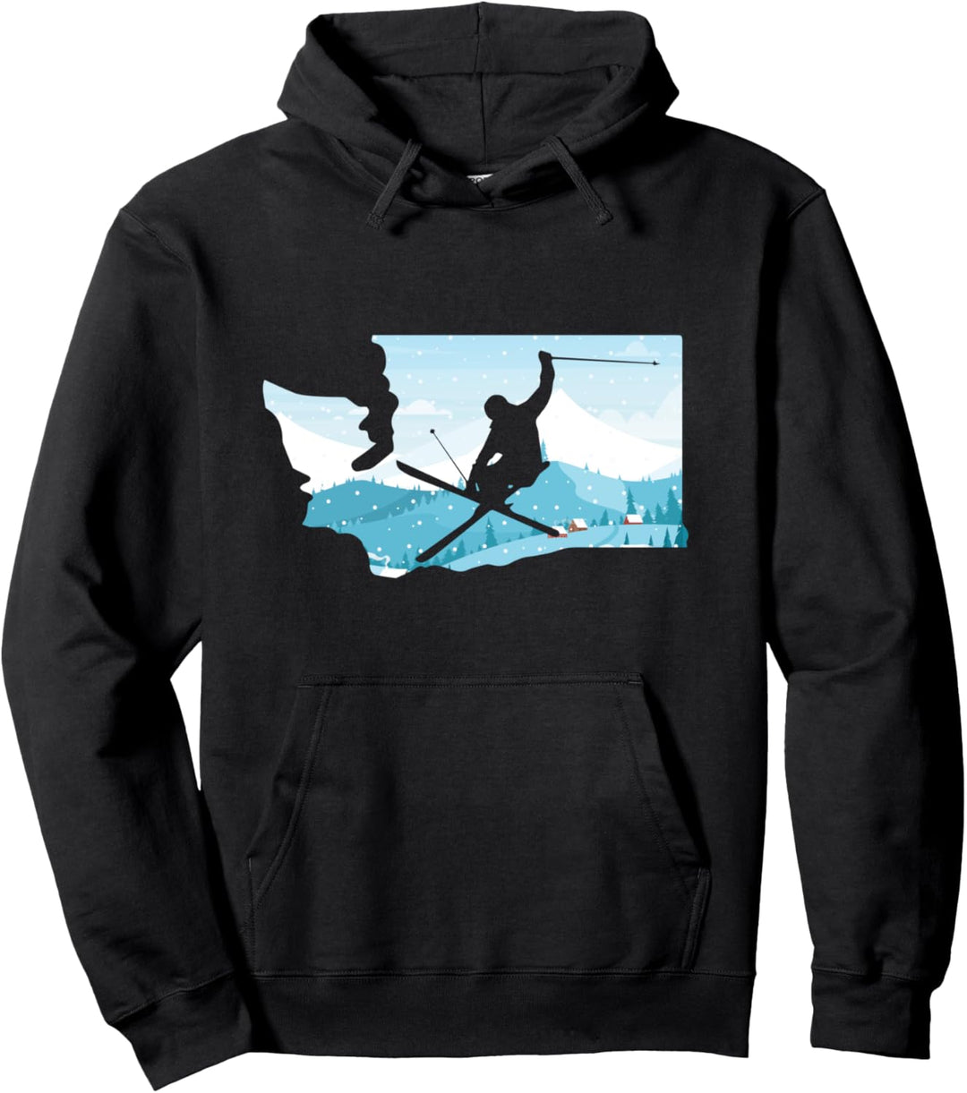 Skiurlaub Gebirge Skifahrer Ski Schnee Skifahren Berge Sport Pullover Hoodie