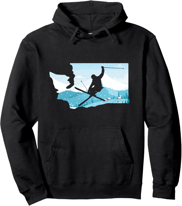 Skiurlaub Gebirge Skifahrer Ski Schnee Skifahren Berge Sport Pullover Hoodie